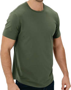 Crew Fitness T-shirt à manches courtes à logo brodé de qualité supérieure pour homme en coton lourd Coupe élégante et confortable - Product Image 1