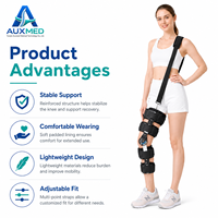 Attelle de genou réglable post-chirurgie avec articulation articulée ROM et sangle d'épaule amovible pour la stabilisation de la jambe