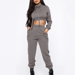 Sudadera con capucha de gran tamaño recortada para mujer personalizada, Jersey recortado alto, ropa de invierno informal, jersey de gran tamaño con capucha de punto largo frontal - Product Image 3