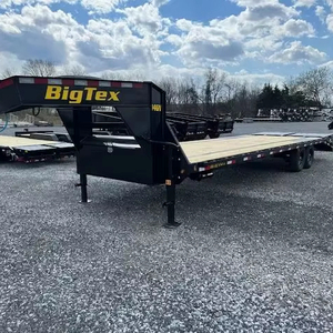 Haute qualité Original Double essieu plate-forme en acier à plat remorque à benne basculante LED lumières voiture camion remorque utilitaire pour le Transport de voiture - Product Image 4