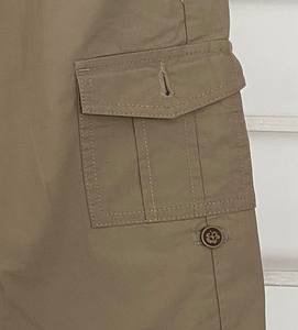 Short Cargo Décontracté pour Homme 100% Coton Spandex Sergé Tissu Bouton Taille Fermeture Éclair BD Motif Solide Direct Anti-Rides Teint Uni - Product Image 3