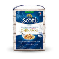 Italiaans merk, hoge kwaliteit, beste smaak Carnaroli rijst, zachte textuur, langkorrelige rijst voor romige risotto, 5x1kg RISO SCOTTI 16-18