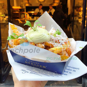 Dapat terurai sekali pakai kualitas makanan kentang goreng ayam Nugget <span class=keywords><strong>Burger</strong></span> kotak kemasan kertas baki kertas kentang goreng - Product Image 2