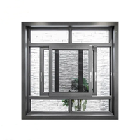 Fenêtre coulissante en verre double vitrage noir au design moderne personnalisé, fenêtres coulissantes en aluminium de haute qualité pour maison et villa