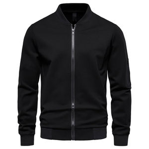 Chaqueta de béisbol universitaria de algodón con estampado de logotipo personalizado para hombre - Product Image 5