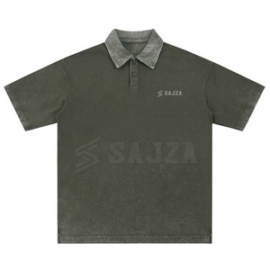 Camisetas Polo de lavado ácido hechas en Pakistán de alta calidad Camisetas Polo de lavado ácido con logotipo personalizado de alta calidad para venta en línea - Product Image 1