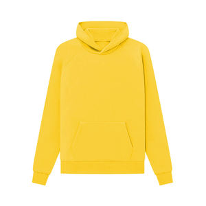 Sweat-shirts et pulls à capuche pour hommes, style confortable, hiver, vintage, surdimensionné, uni, 100% coton, couleur jaune - Product Image 1