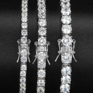Pulsera de tenis de moissanita, collar de tenis, pulsera de boda para novias, pulsera delicada apilable, joyería facetada, boda para ella - Product Image 4
