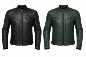 Veste de moto en cuir avec protection des épaules et des coudes |   Noir Bourgogne Vert |   Fabricant OEM ODM |   Qualité de conception haut de gamme | - Product Image 5