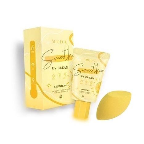 Smoother Uv Cream Spf50pa++ Sunscreen + Egg Puff Face Care Sundown Sunscreen Sundown Sunscreen 