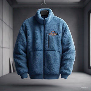 Veste polaire Sherpa avec logo personnalisé de haute qualité pour hommes nouveau design à col montant style baggy pour l'hiver prix de gros - Product Image 3