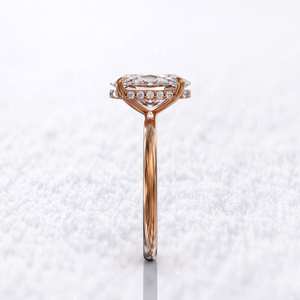 Alta calidad 14K oro 2Ct Oval Moissanite compromiso anillo de Diamantes Joyería de boda proveedor a granel exportación directa - Product Image 3