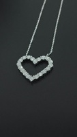 Collar con Colgante de Diamante Cultivado en Laboratorio CVD, Joyería Fina Única para Mujer, Forma de Corazón, Oro Blanco, Accesorio de Lujo con Certificado IGI