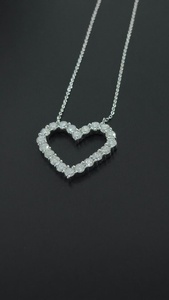 Bijoux fins uniques pour femmes CVD Labgrown collier pendentif en diamant en forme de coeur accessoire CVD en or pur - Product Image 5