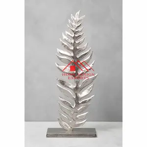 Aluminium Casted Leaf Shape Sculpture for Office Decor High Quality Aluminium Palm Leaf Sculpture for Living Room Decor