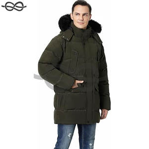 Manteau d'hiver pour homme avec capuche détachable Veste en duvet longue et lourde Parka chaude rembourrée Confort par temps froid - Product Image 2