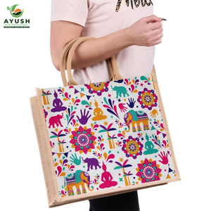 Carry bags for shopping made of <b>jute</b> with cotton incorporated for grocery shops & malls - Product Image 2