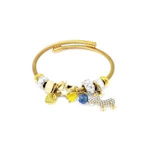 Bracciale pendente da donna Color oro acciaio con dettaglio di cervo - Product Image 1