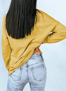 Sudadera recortada de gran tamaño para mujer Moda Cozy Fall Top Mezcla de algodón Sudadera para mujer - Product Image 4