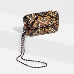 Luxury Women's <b>Vintage</b> Fashion Winter <b>Mini</b> Evening Clutch Denim Leather Canvas Lining Hand Shoulder Bag for Special Occasions - Product Image 1