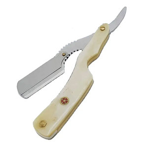Cuchillo plegable de borde recto desechable para peluquería con mango de hueso para afeitar barbas o Bikinis suministros de salón - Product Image 1