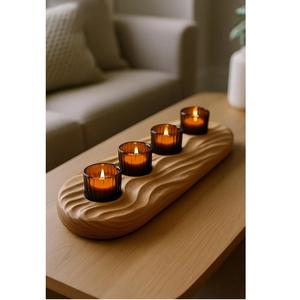 Vente chaude Porte-bougie en bois au design moderne pour bougies chauffe-plat Décoration de bureau et cadeaux d'entreprise Disponible à la vente - Product Image 1
