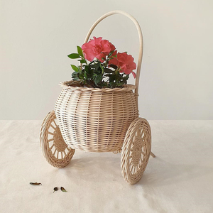Bolsa de equipaje multifuncional de gran capacidad, sostenible y ecológica cesta de mimbre, organizador de cesta con ruedas, bolsas para bebés - Product Image 1