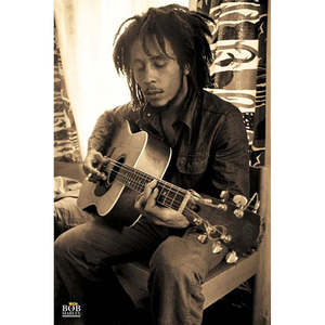 Digital Printed Bob Marley <b>Poster</b> with Guitar Canvas Home Decor Wall Art - Product Image 1