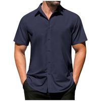 Chemise décontractée à manches courtes pour homme, en tissu éponge respirant et confortable, avec logo personnalisé, motif floral, coupe ample, OEM ODM Starlit