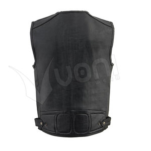 Gilet en cuir pour homme de haute qualité, personnalisé, fermeture éclair, toile respirante, séchage rapide, écologique, durable, service OEM, design décontracté - Product Image 2