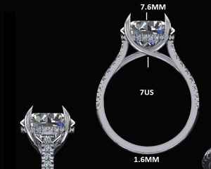 Anillo de Diamantes Cultivados en Laboratorio de 5 Quilates, Oro Blanco de 10K, 14K, 18K, Anillo de Compromiso para Mujer, Joyería Fina - Product Image 2