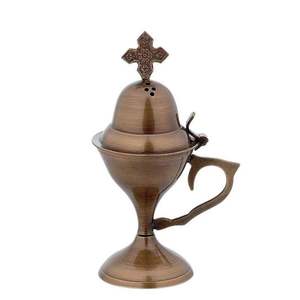 Elegante quemador de incienso de primera calidad Cruz de latón sobre madera de agar Accesorios de Iglesia Artículo - Product Image 2