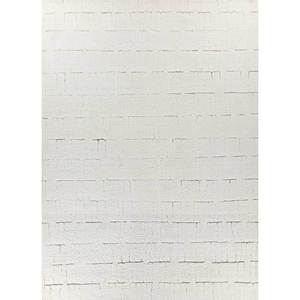Tapis en laine noués à la main Zuri Ivory AKWT-1116, couleur unie, rectangulaire, style Tabriz, pour la maison, le salon, la chambre, la chambre d'adolescent, le couloir - Product Image 1