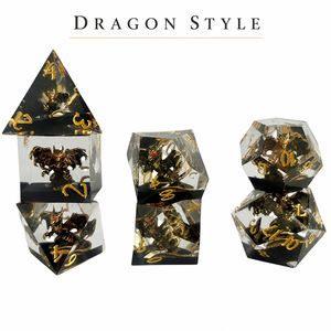 Set di <span class=keywords><strong>Dadi</strong></span> Poliedrici a Tema Drago in Acrilico Trasparente per Giochi di Ruolo RPG DND <span class=keywords><strong>con</strong></span> Mini Figura in Confezione di Latta - Product Image 1