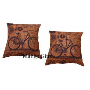 Cotton <b>Cushion</b> Case Set of 2 Square Foiled Printed Pattern with Blank Washable Pillow Covers for Home Use - Product Image 1
