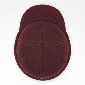 Bonnet tricoté unisexe couleur unie bordeaux, chaud et décontracté pour l'hiver, fait main en acrylique, taille ajustable 58-60CM pour adultes - Product Image 6