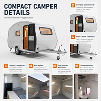 Remolque de Viaje SL-6S Mini, Ligero, Estilo Moderno, Caravana Económica para Viajes al Aire Libre y Negocios