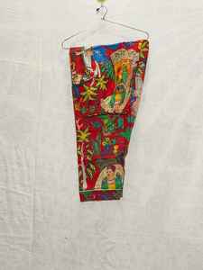 Femmes élégant Sexy rouge coton bio pyjama ensemble col en v nuit costume doux respirant imprimés floraux cordon fermeture vêtements de nuit - Product Image 4