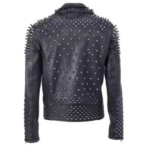Chaqueta de Invierno para Hombre, de Cuero Suave de Primera Calidad, Elegante, Transpirable, Informal, con Tachuelas - Product Image 5