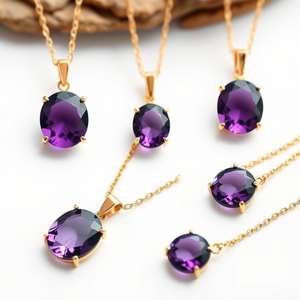 Nueva moda personalizada 925 colgante de plata esterlina collares de piedras preciosas amatista 925 collar de cadena de plata esterlina - Product Image 5