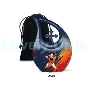 La mejor venta de urna de cremación de lágrima de béisbol de alta calidad para adultos, urna cruzada grande para cenizas humanas con bolsa de terciopelo gratis - Product Image 6