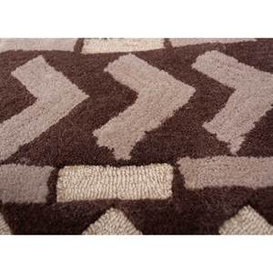 พรมขนสัตว์ทอมือสีเบจและสีน้ำตาลลายเรขาคณิตสไตล์โบโฮคลาสสิกทรงสี่เหลี่ยมผืนผ้าสำหรับห้องนั่งเล่นหรือทางเดินในบ้าน-Top-254 - Product Image 3