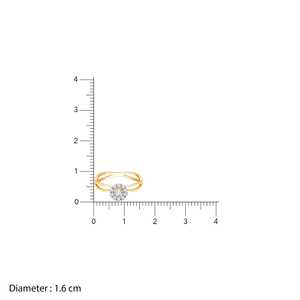 GIVA Heer Collection 14K Real Gold Sparkling Love Anillo de diamantes Diseño geométrico romántico con certificado IGI Chapado en rodio - Product Image 3