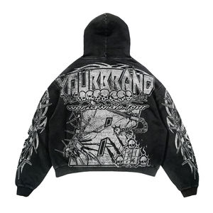 Trajes de chándal de gran tamaño con lavado ácido unisex personalizados Dtg nuevos trajes de chándal para correr para hombres y mujeres al por mayor trajes de chándal con lavado de piedra - Product Image 3