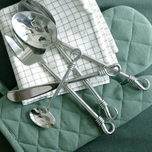 Juego de cubiertos de acero inoxidable Chapado en plata con diseño curvo hecho a mano con asas curvas para el hogar, hoteles, vajilla, uso de cubiertos - Product Image 3