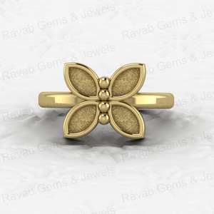 Genuino 925 Plata 3x6mm Marquesa mariposa Semi montaje anillo de ajuste en blanco bueno para Resina y cenizas trabajo recuerdo DIY joyería - Product Image 1