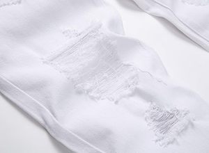 กางเกงยีนส์ขาบานขาตรงสลิมฟิตกางเกงยีนส์ซักสีขาวกางเกงเปล่าสำหรับฟิตเนสดีไซน์ตามสั่ง - Product Image 5