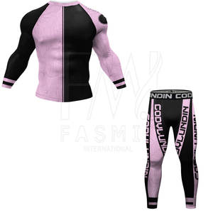 Survêtements de compression MMA pour la course à pied pour patchs personnalisés collants d'entraînement pour hommes combinaisons de fitness à compression meilleures ventes - Product Image 2