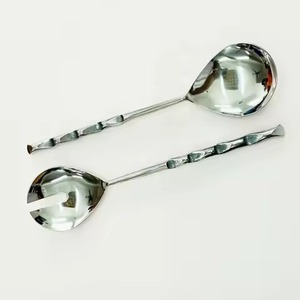 Juego de Cubiertos para Servir Ensaladas con Mango Plano de Acero Inoxidable Chapado en Oro, Juego de Cubiertos para Servir Comida en Bares - Product Image 6