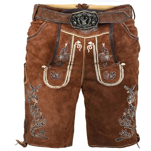 ชุด Oktoberfest หนังกลับโบราณสำหรับผู้ชายหนังกลับที่มีลายสีพื้นแบบสปอร์ตผ้าเนื้อละเอียดและเข็มขัดไม่ทอ - Product Image 1